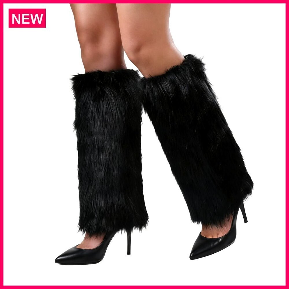 Faux Fur Leg Warmers, Stretchy Boot Covers, Fluffy Cosplay Accessories